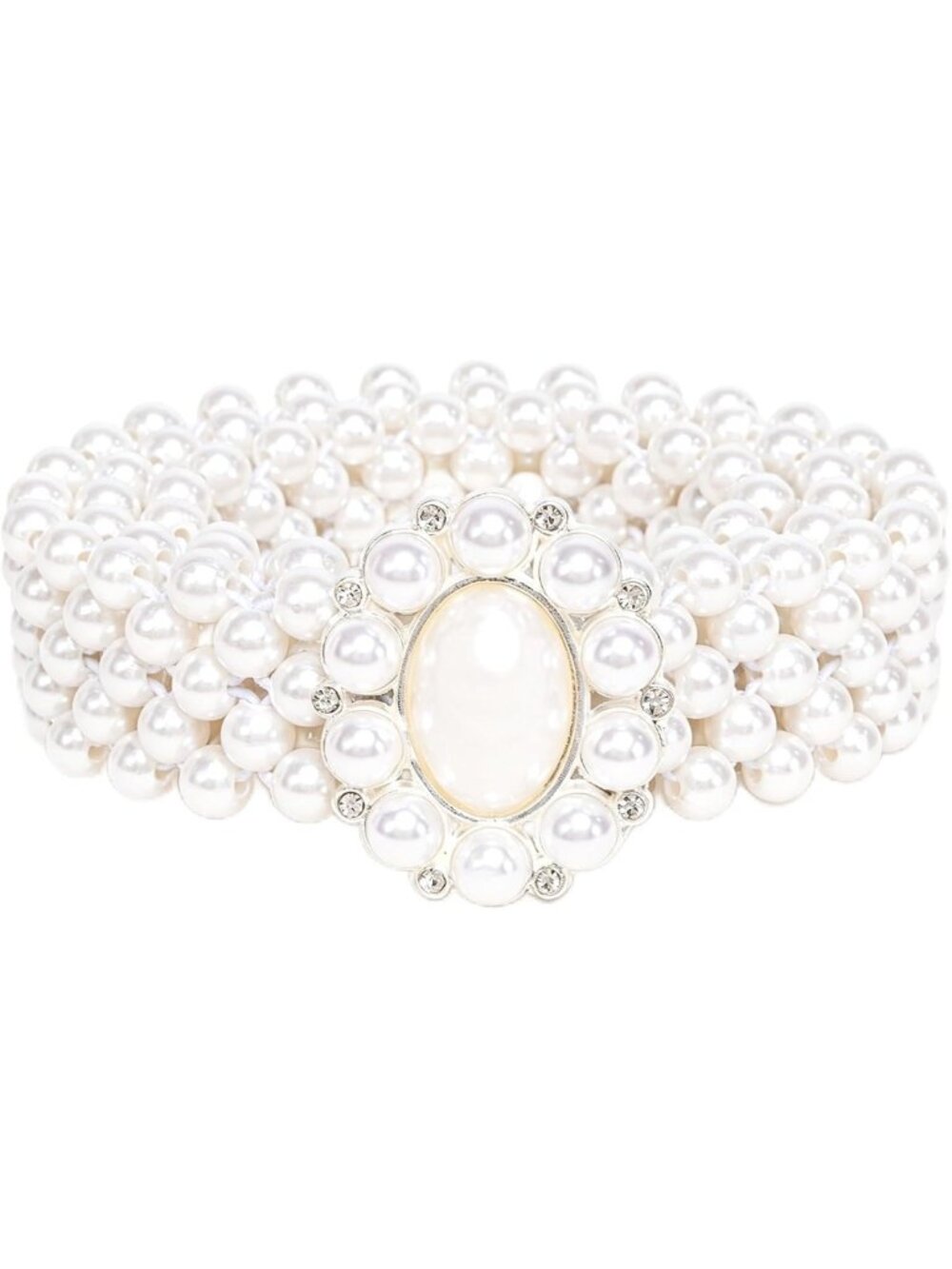 Elegant Pearl Chain Belt for Women - Elastic Waist Accessory for Dresses & Jeans